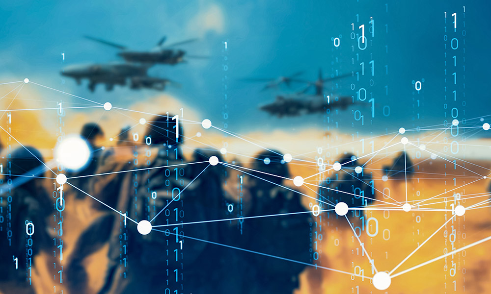 helicopters hover over warfighters in the field