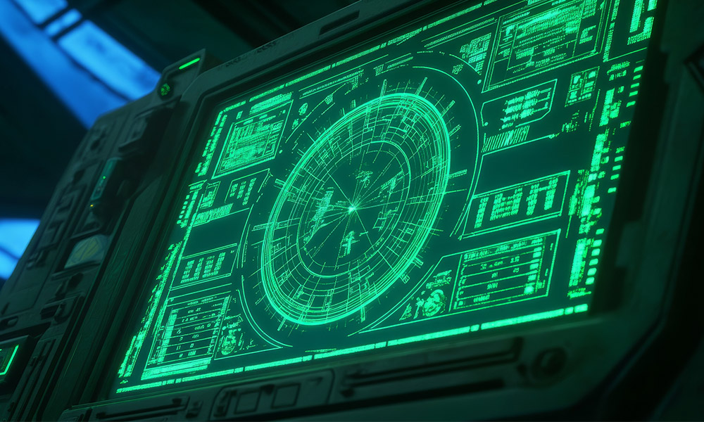 radar display on a digital console