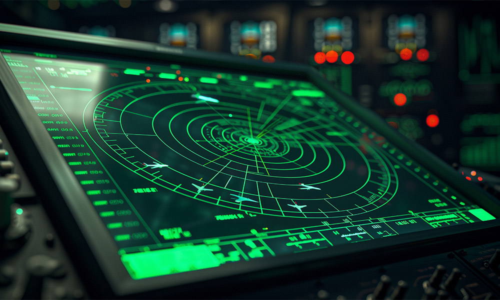 radar display on a flat panel