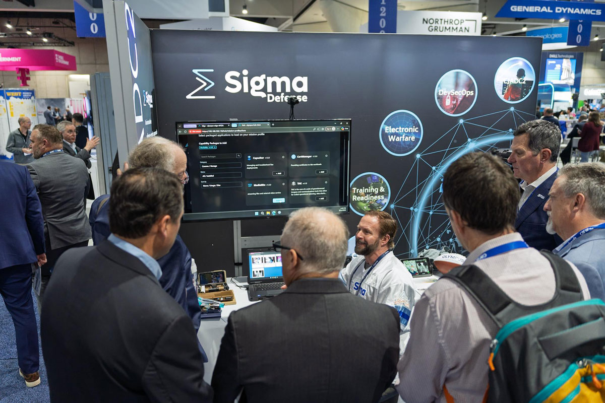 System demonstration at Sigma Defense's tradehow booth